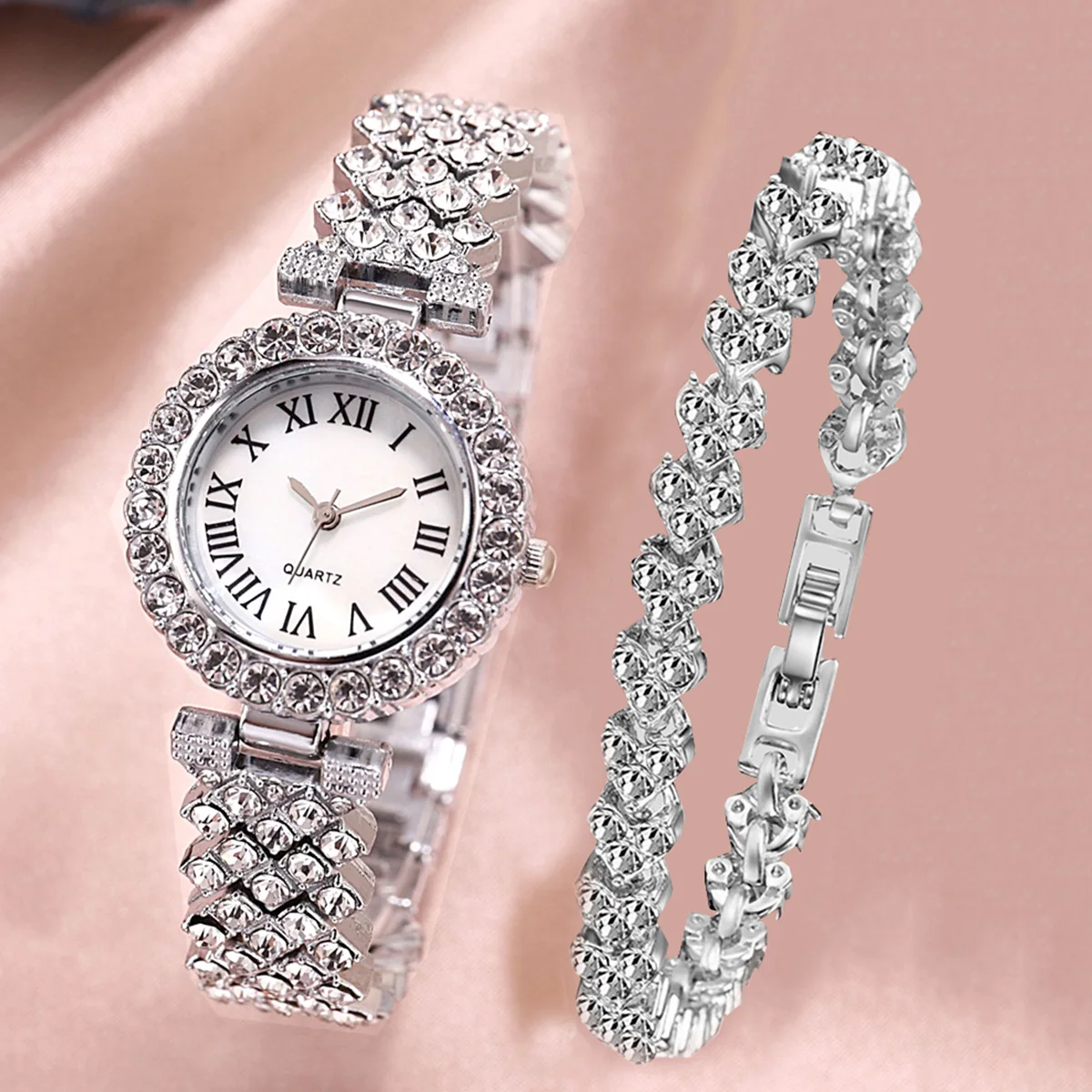 

Amazon top seller Fashion Luxury girl Jewelry watch necklace bracelet watches set for women