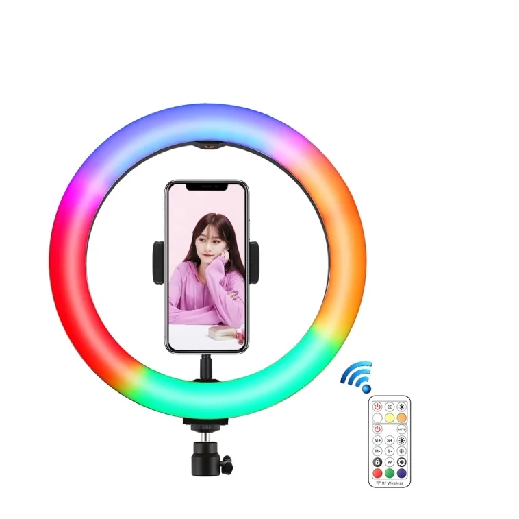 

Amazon Hot Sale Rechargeable Selfie Led Phone RGB Ring Light With Clip On Table Phone Makeup Ring Light Photo