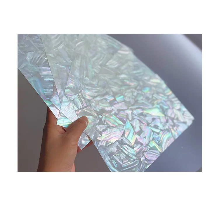 

Wholesale customized natural mother of pearl shell sheet laminate river shell sheet for art crafts furniture home decoration