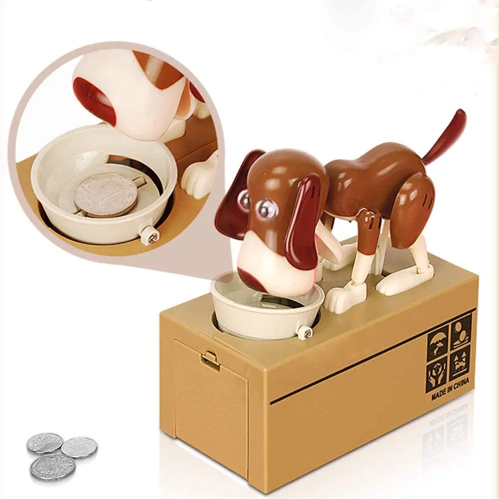 Cute Dogs Steals Coins Like Magic Coin Munching Toy Money Box Wekity Hungry Dog Piggy Bank Cute Dogs Steals Coins Like Magic Coin Munching Toy Money Box Birthday Gift for Kids A