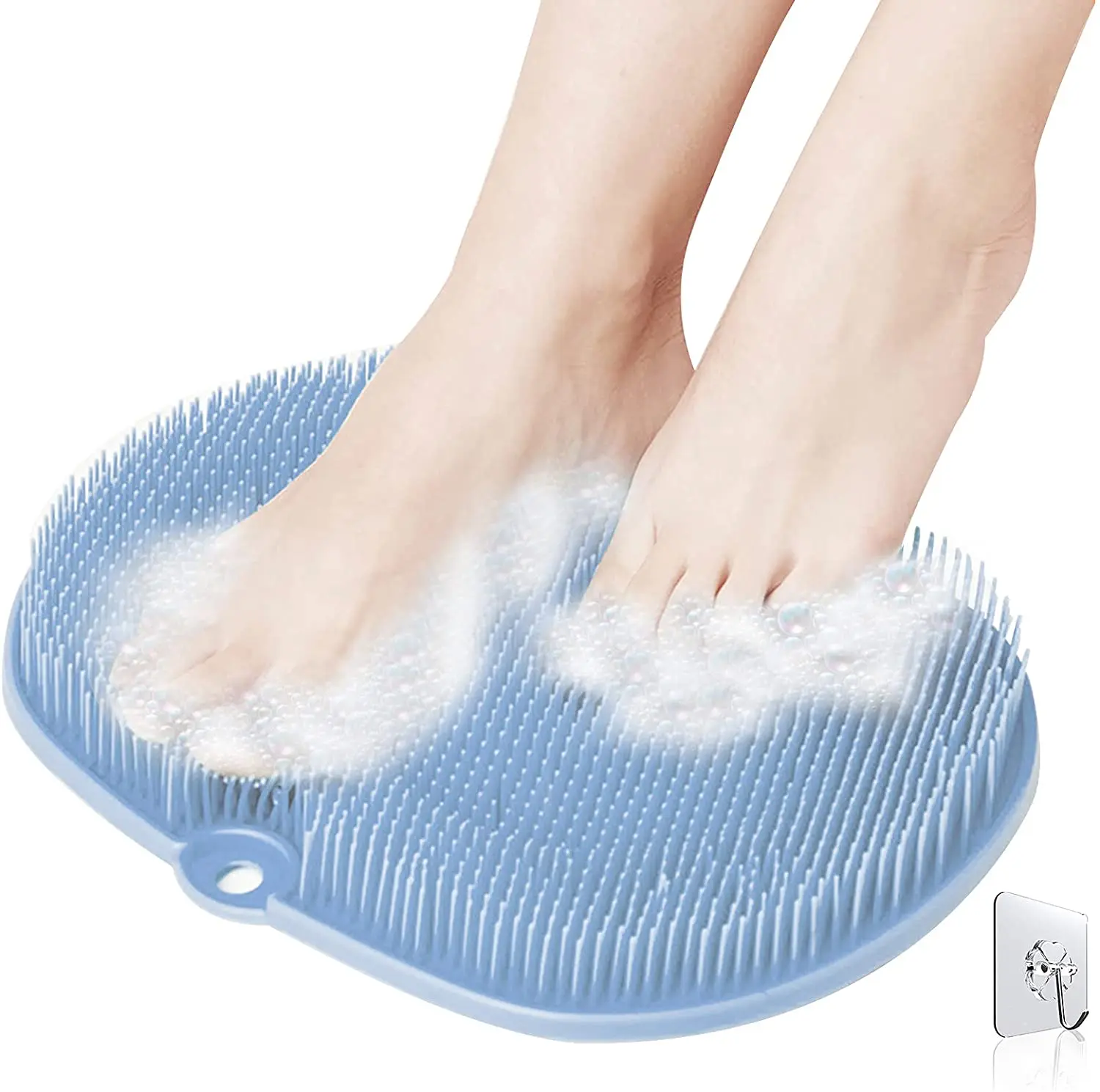 

Best Shower Foot Scrubber Mat with Non-Slip Suction Cups- Cleans, Smooths, Exfoliates & Massages Your Feet Without Bending, Many