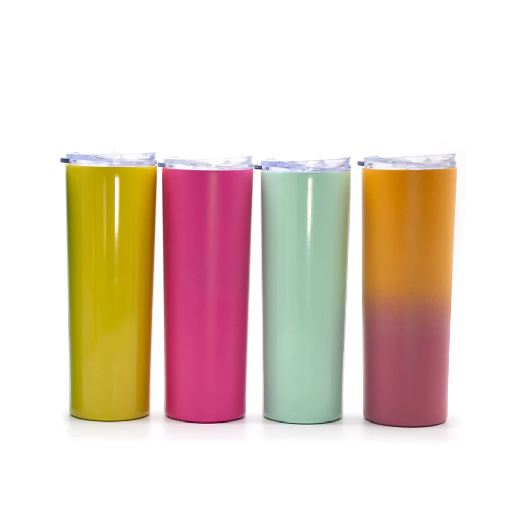 

WeVi custom glitter sublimation 16oz 20oz double wall stainless steel insulated vacuum coffee slim tumbler, Customized color