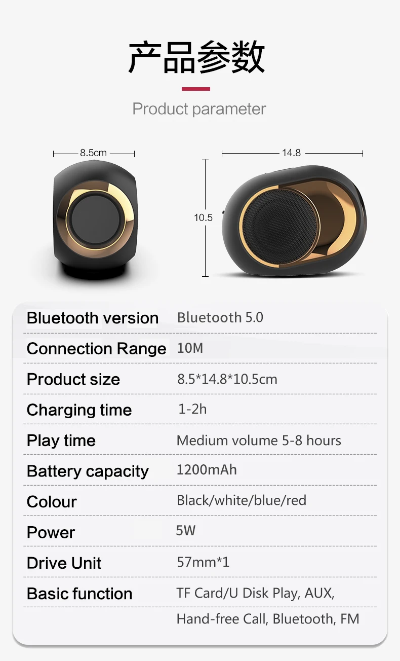 With Bluetooth Speakers Premium Stereo Portable Wireless Speaker With