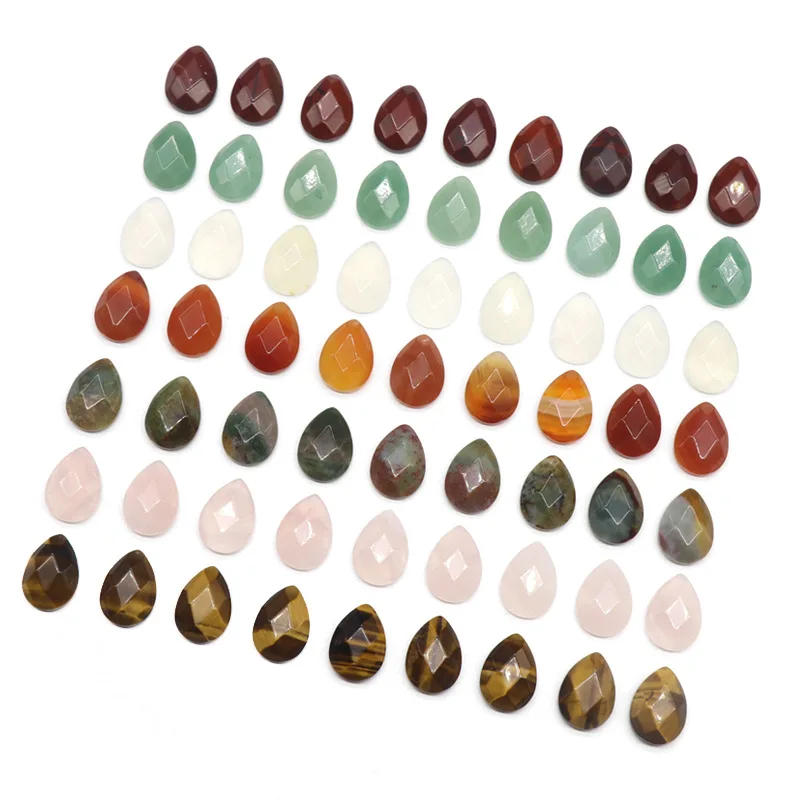 

The Cut Surface Drops Stone 13*18mm Cut Pear Cabochons Loose Gemstones For DIY Necklace and Bracelet, Mixed color