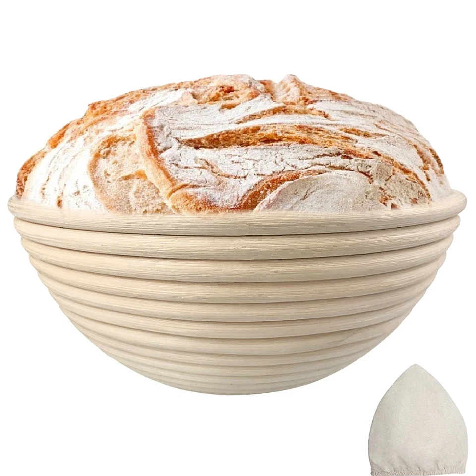 

Factory Wholesale Handmade Rattan Bowl  Bread Banneton Proofing Basket, Natural