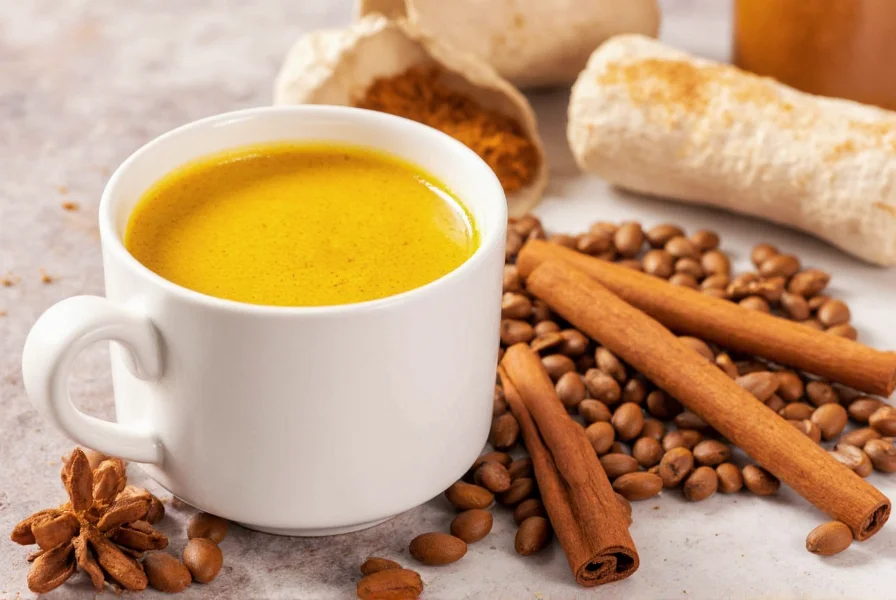 Preparing turmeric cinnamon coffee mixture