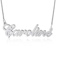 

925 Sterling Silver Personalized Name Necklace Pendant Custom Made with Any Names 14" to 22"