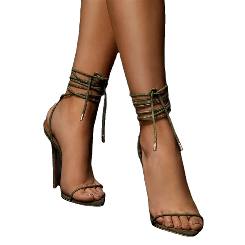 

Lace-up ladies spike heels sexy lady shoes sandals women high heels