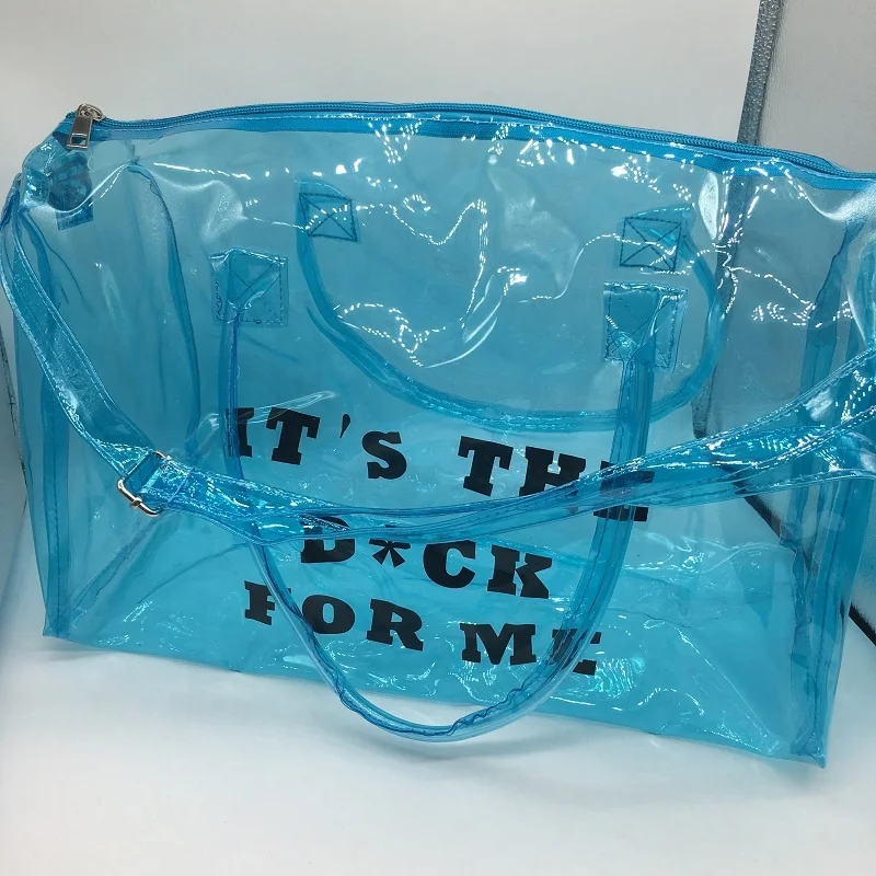 

Cowinner OTW To PoundTown Jelly Transparent Handbag For Travel Gym Duffle Bag Spinna Night Bag, As pic