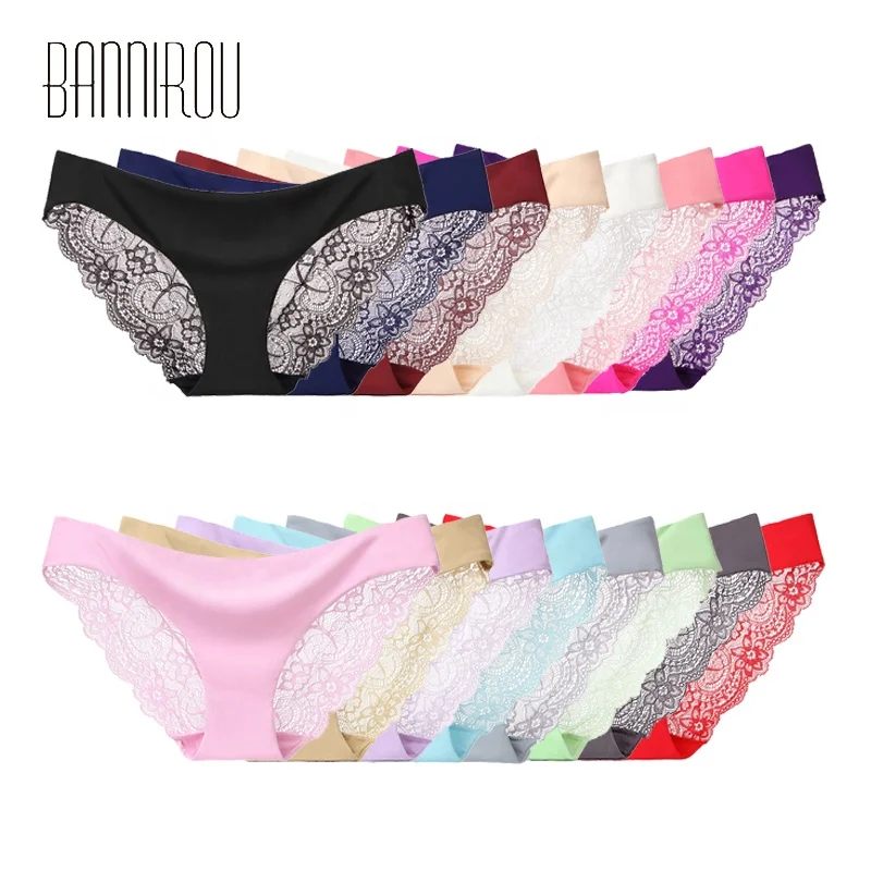 

Factory Wholesale Women Sexy hollow out Traceless Seamless Underwear Cheap Ice Silk Briefs Invisible Lace Panties, Black,dark blue,rose,dark grey,white