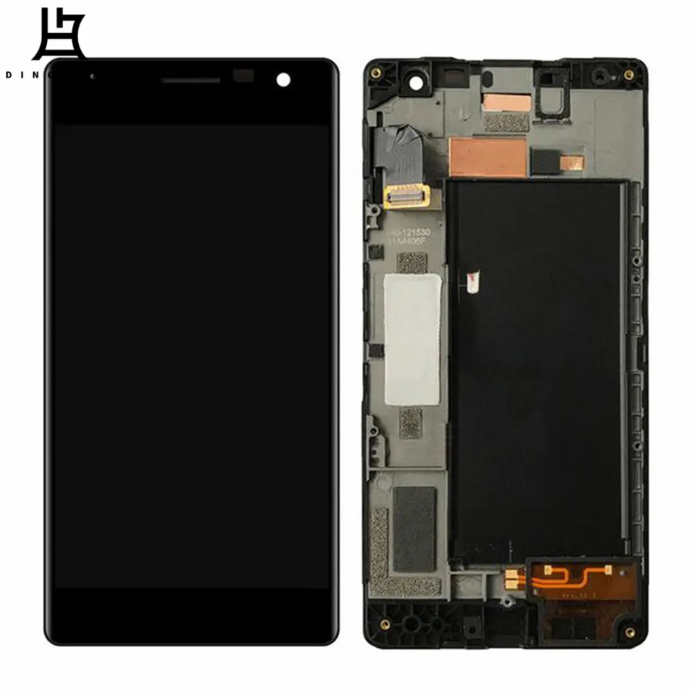 

Mobile phone LCDs For Nokia Lumia 730 735 LCD Display Touch Screen Digitizer Assembly with Frame Replacement mobile parts, Black
