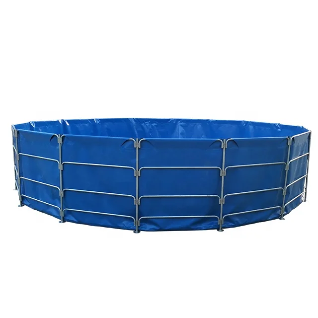 

Blue PVC Fish Farming Tank Biofloc Fish Farming Tank Round Pond Tarpaulin 4 Mt, Customers demands