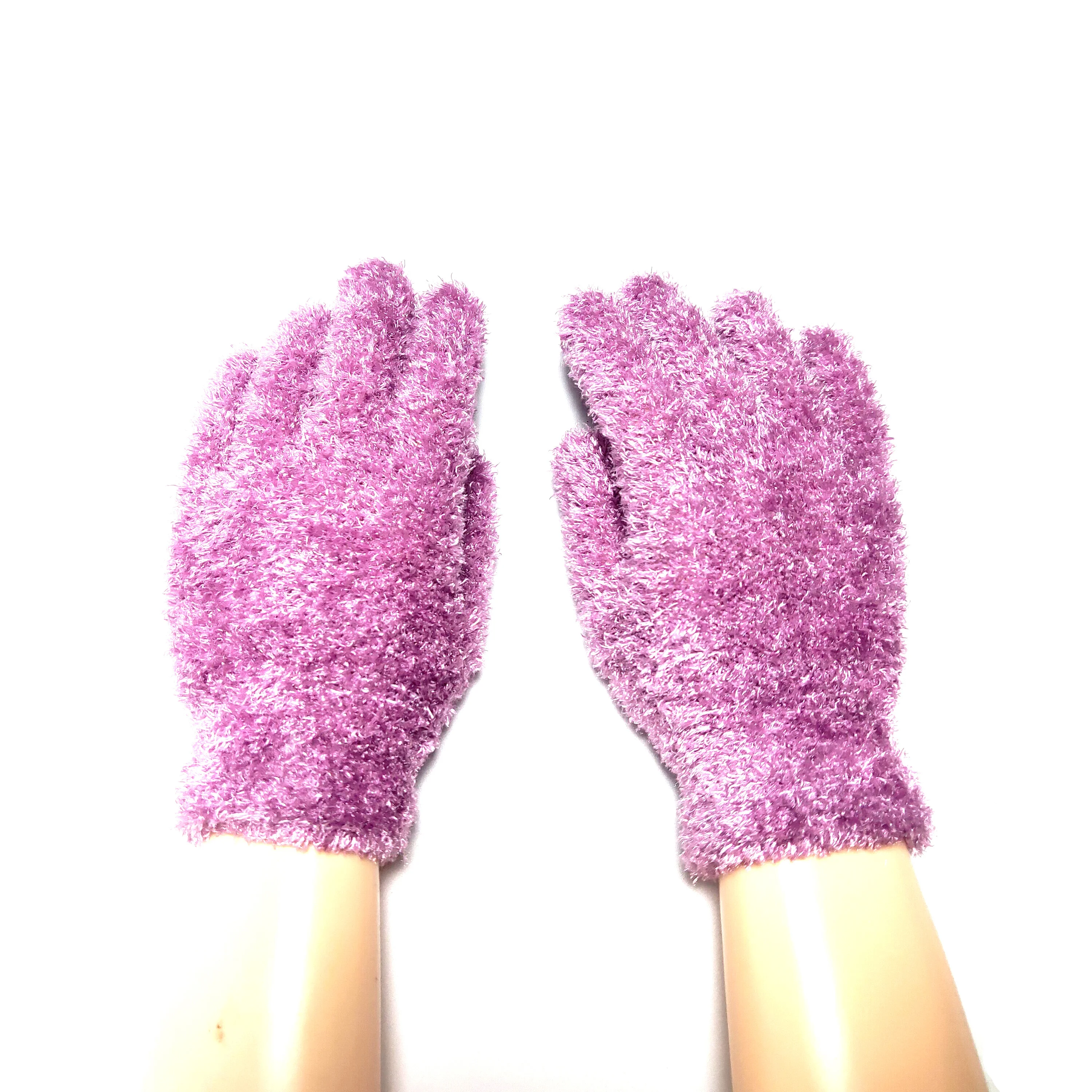 
High selling cute lovely children kids lady velvet Pure color knitted Bear Palm winter magic soft gloves 