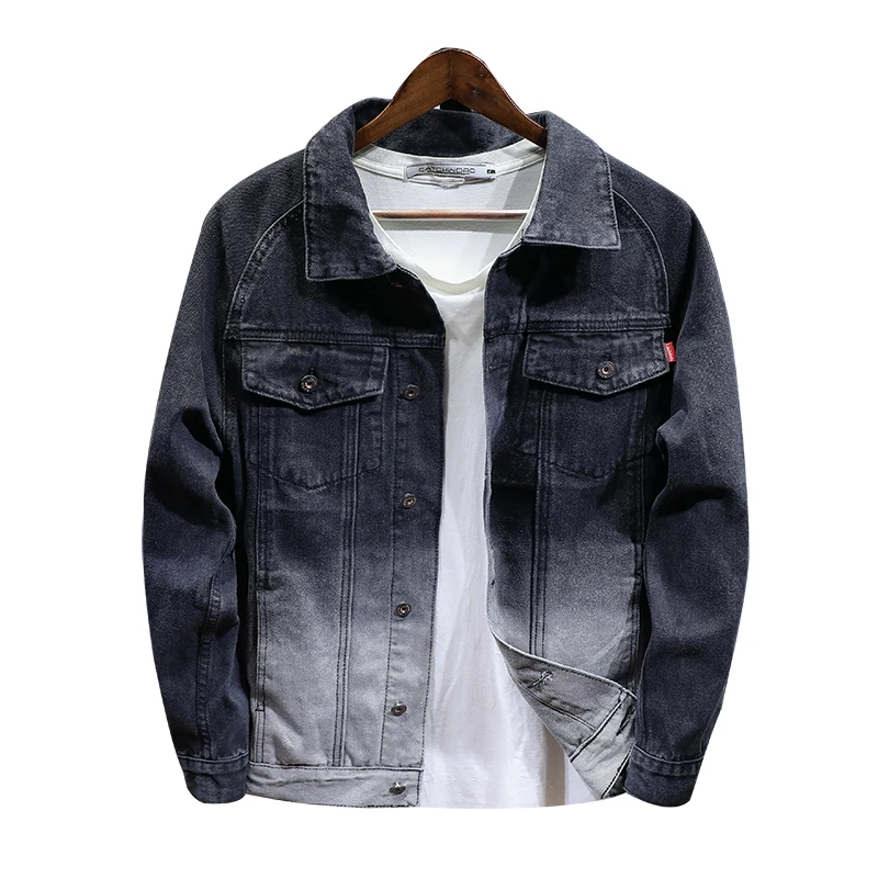 

factory oem Fashion Tops Long Sleeve Denim Coat winter Vintage Ripped For Clothing Men Jeans Jacket