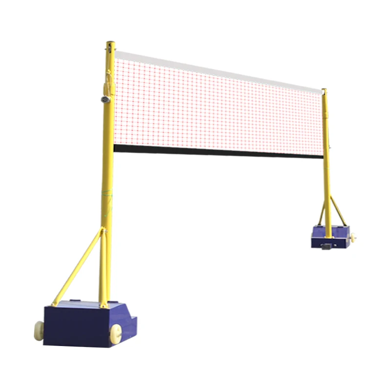 

steel portable badminton net stand with a moving wheel, Blue