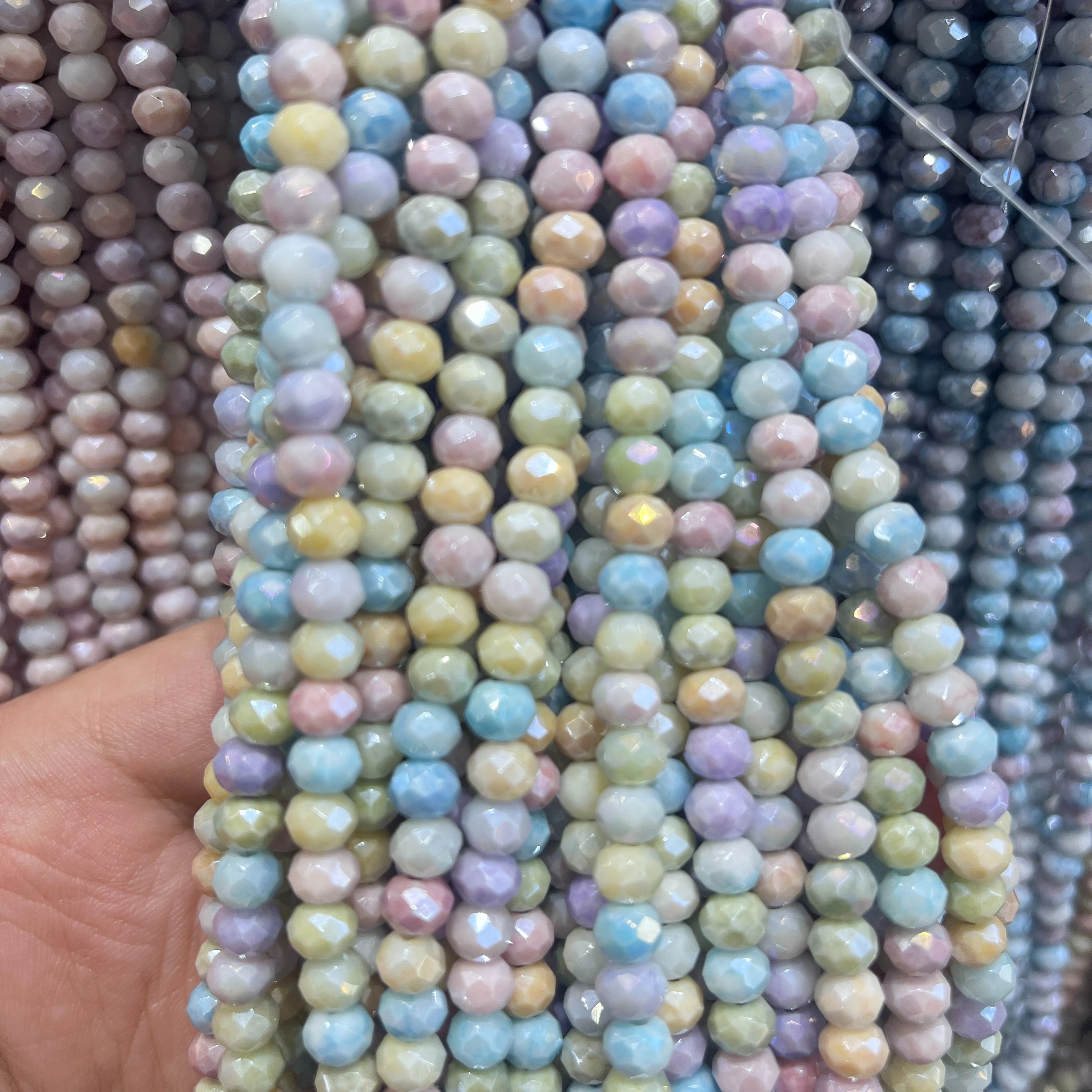 

JC hot sale loose glass beads 6mm colorful high quality glass burst beads for bracelet making