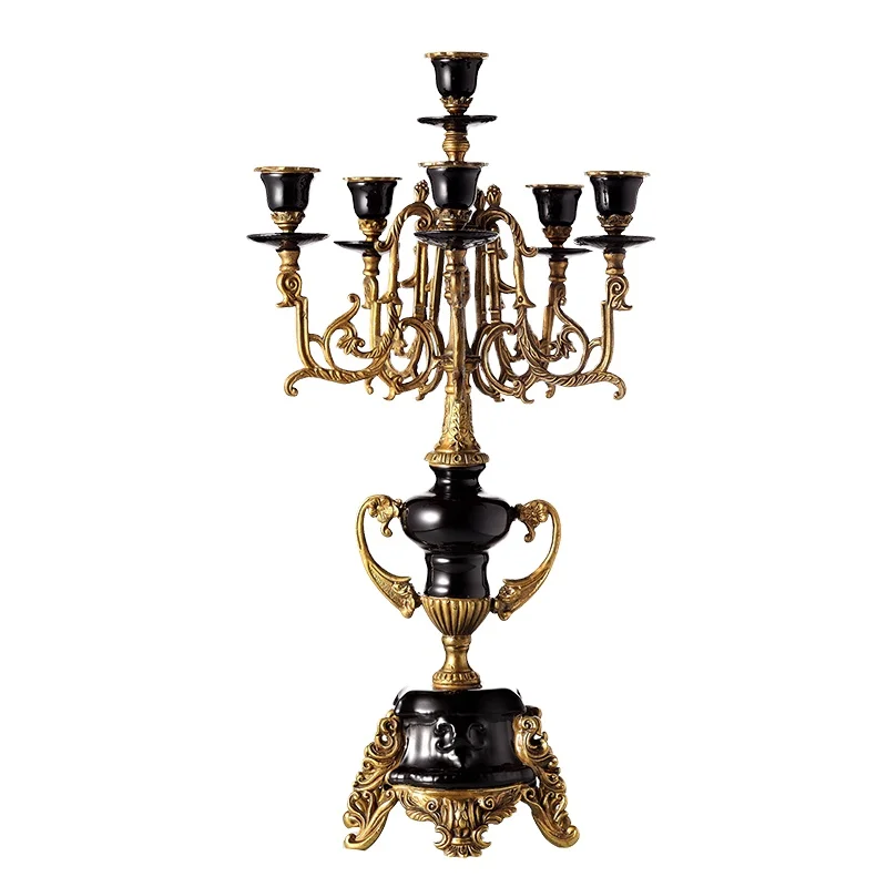 

American European retro candlestick neoclassical multi headed candle holder ceramic for villa soft decoration