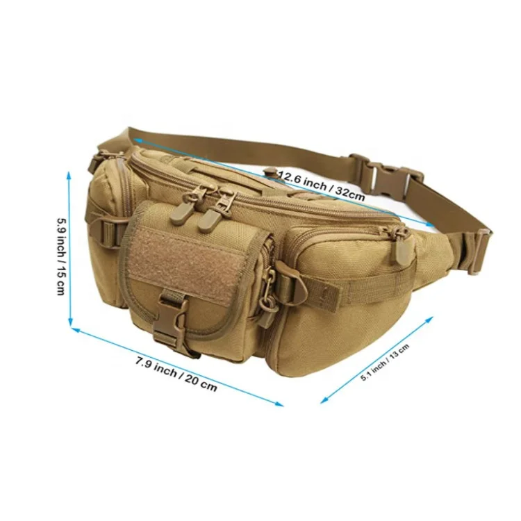 

Outdoors Fishing Military Waist Bag Pack Utility Hip Pack Bag Tactical Fanny Pack with Adjustable Strap, Multi colored