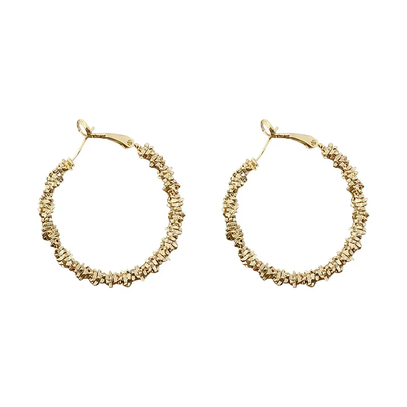 

New Trendy Statement 925 Silver Needle Round Circle Huggie Earrings Gold Plated Geometric Round Hoop Earrings