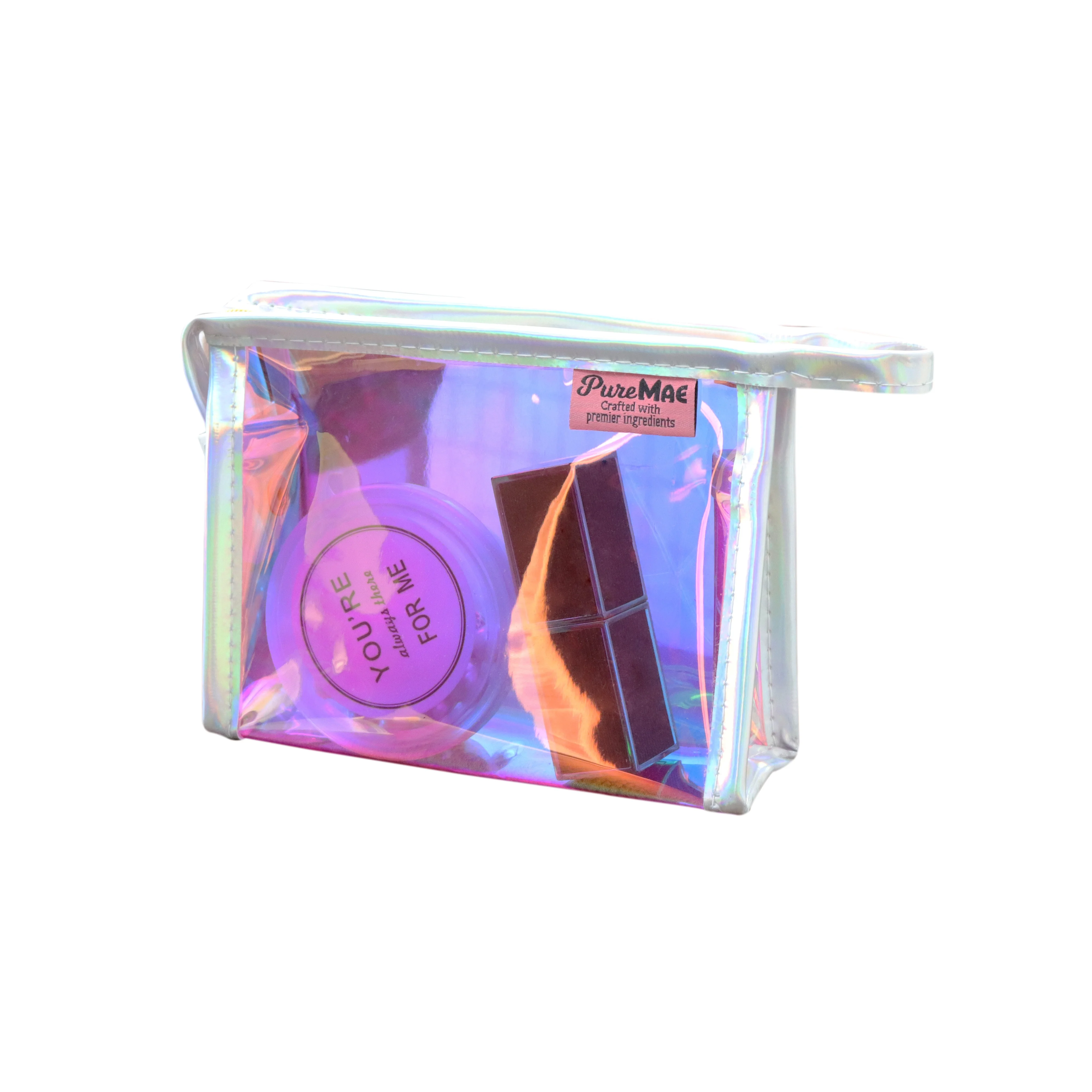 

Custom recycled Pvc Holographic plastic zipper bag printed your logo with zipper Custom hot selling cosmetic bags jewelry zipper, Pink