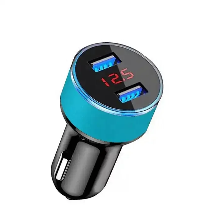 

Cantell Wholesale Car Charger 2 Port 3.1A Dual USB Charger LCD Display 12-24V Cigarette Socket Lighter Fast Car Charger Adapter