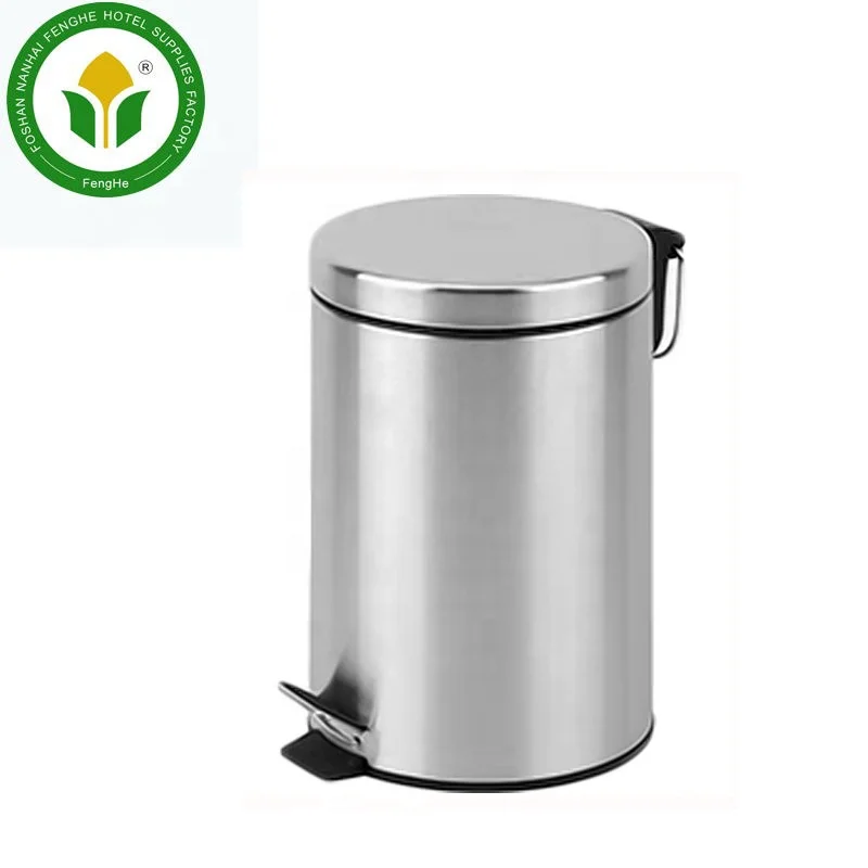 

Hotel room metal recycling foot pedal bin trash bin waste bin, Silver steel or customized