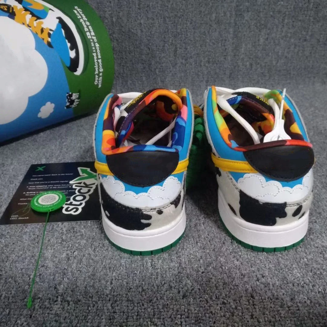 

Brand skateboard shoes Low green meadow leather nik SB Dunk shoes with colorful ice pint packaging