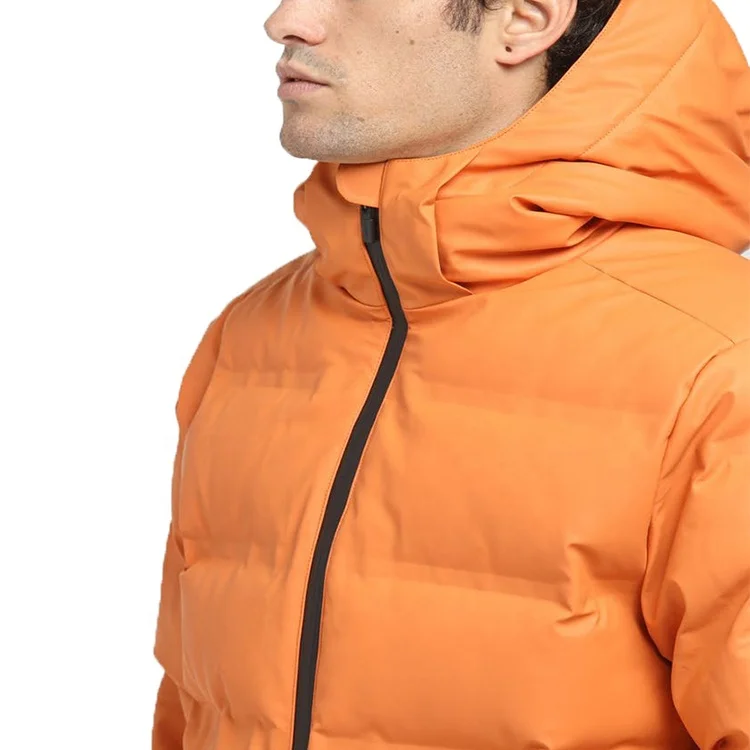 Custom Design Hooded Orange Puffer Coat Mens Down Jacket - Buy Mens ...