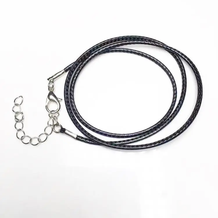 

Hobbyworker Genuine  Black Adjustable Leather Cord With Alloy Clasp For Bracelet Necklace Jewelry