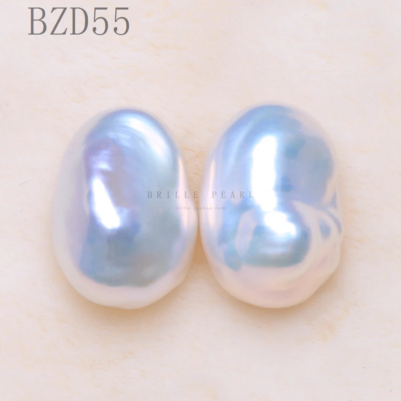 

Natural 13-14MM 3A+ Grade Irregular Baroque High Gloss White Pearl Loose Pairs, As shown