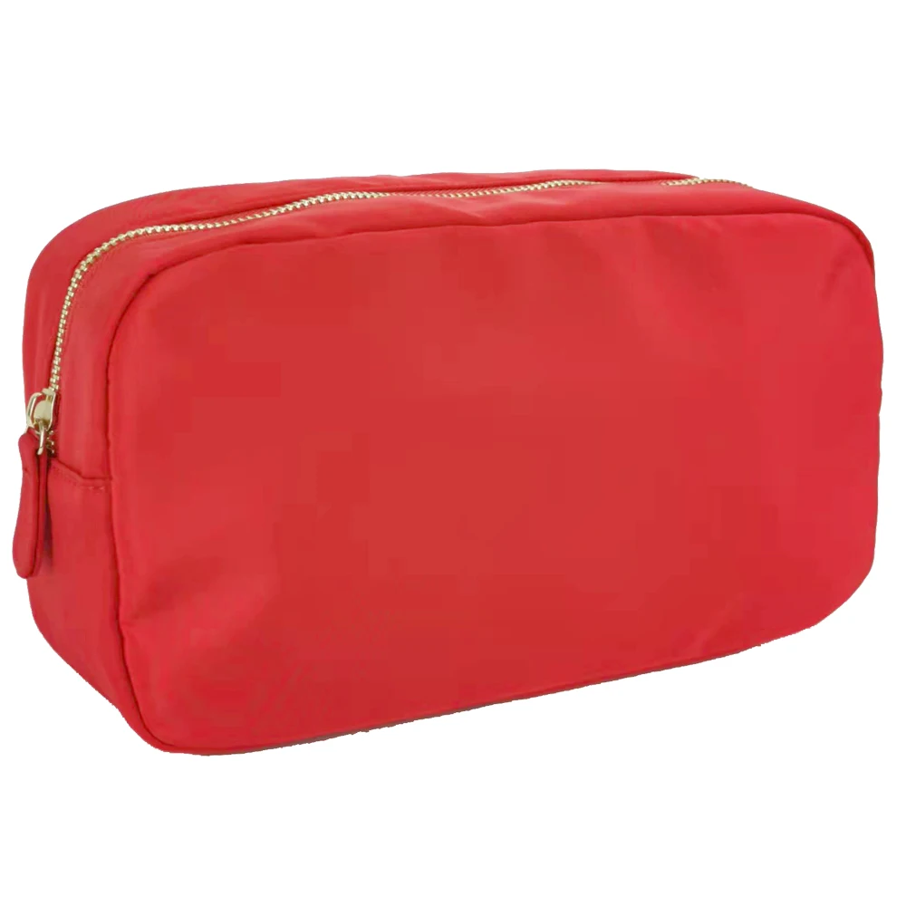 

Waterproof nylon durable toiletry bag towel embroidery logo makeup box large capacity cosmetic bag, Orange, rose red, pink