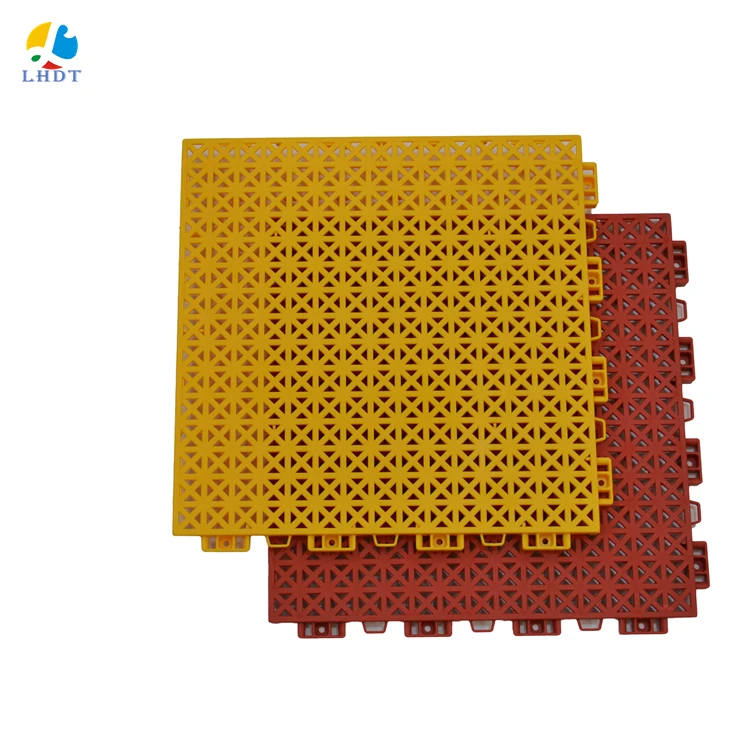 

Linghan sports outdoor basketball tennis outdoor handball sports floor modular tiles interlock plastic floor, 12 colors