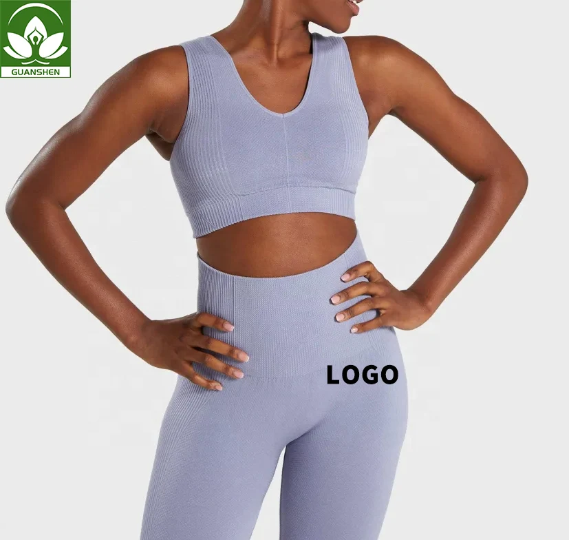

2020 Yoga Suits Set Product Type 2-pieces Seamless Ribbed Women Sport Gym Wear