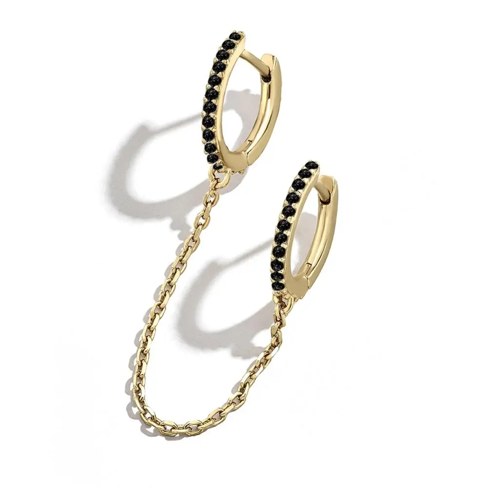 

Crystal Chain Gold Star Drop Ear Rings 18K gold plated Huggie Hoop Earrings for Women Earrings Hoops, Picture