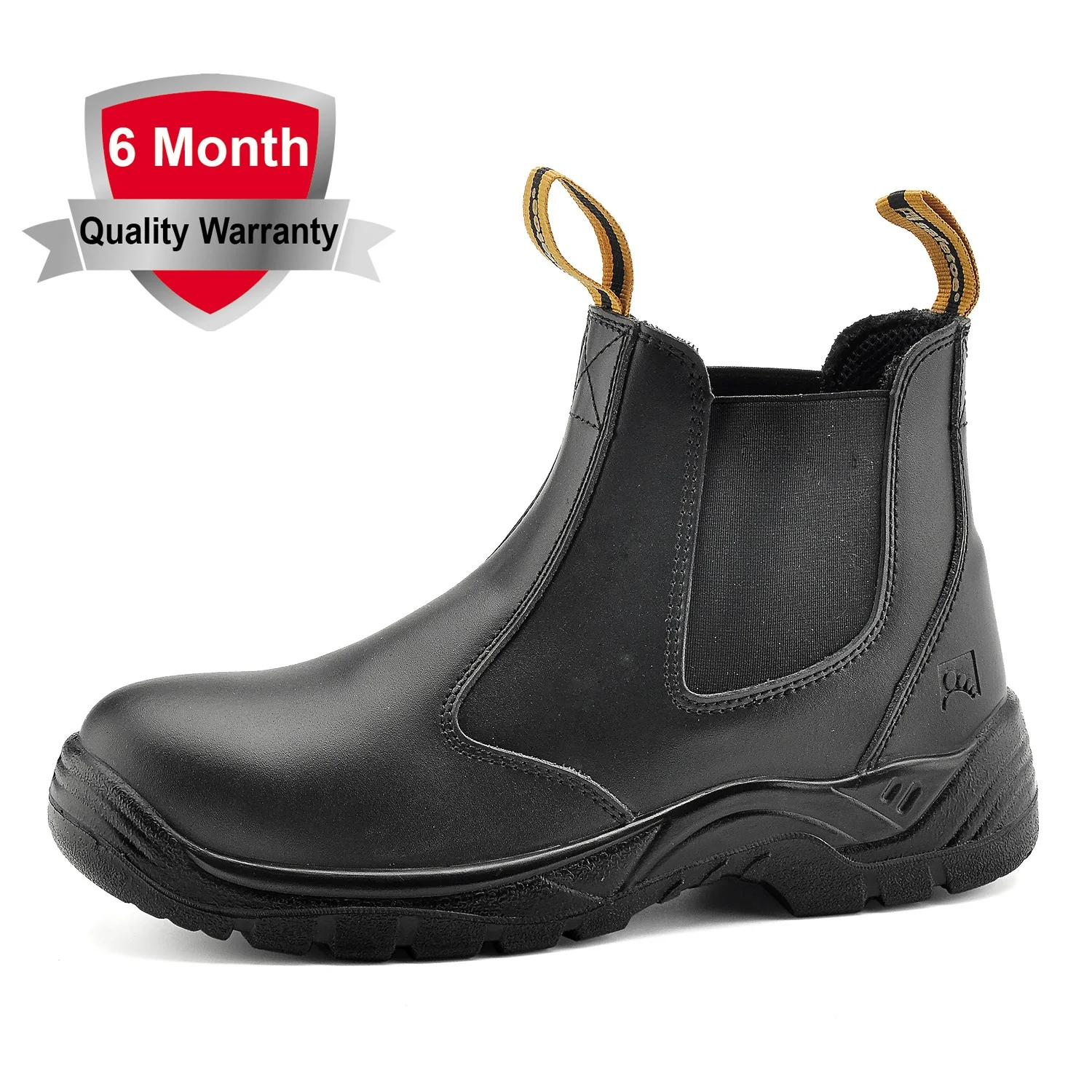 

Best selling Black Smooth Leather Work Boots Safety Men Boots