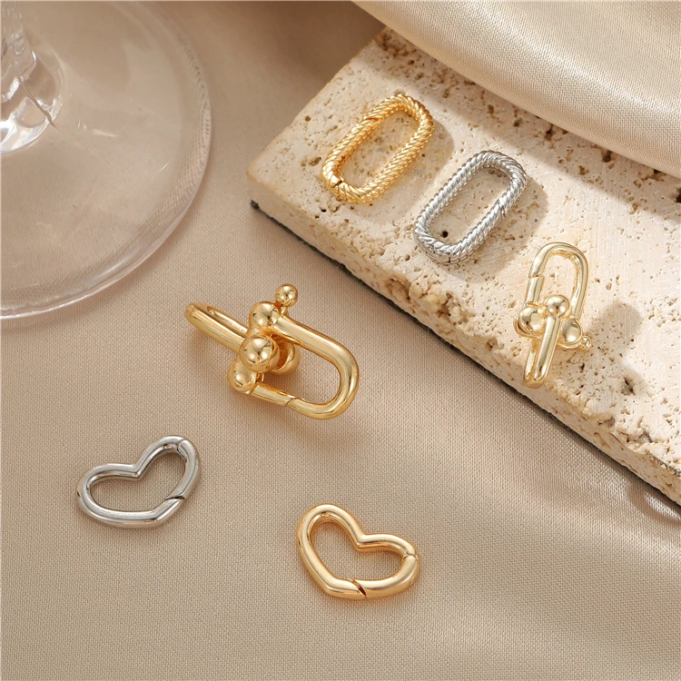 Diy Jewelry Findings Gold Plated Brass Necklace Jewelry Spring Clasp for Jewelry Making