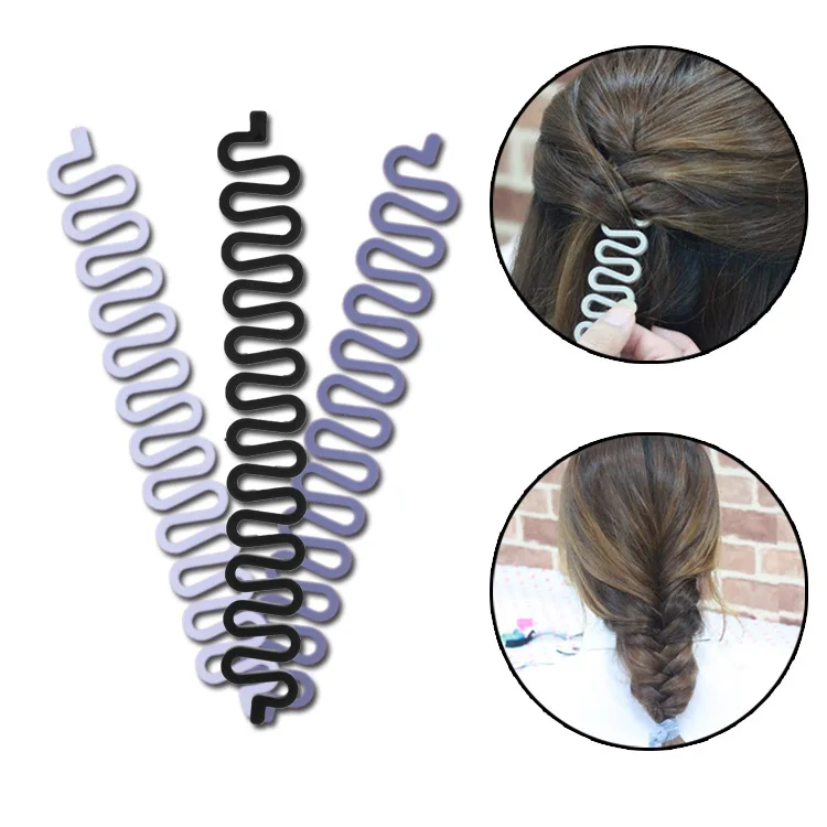 

Fish bone wave braid hair maker bun centipede telephone styling tool for women girls