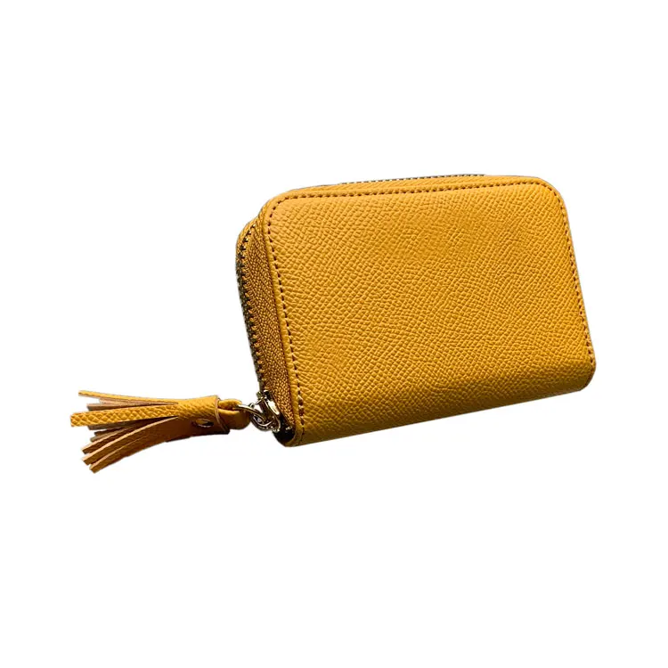 

2021 new retail customizable PU leather zipper multi card bag, Brown