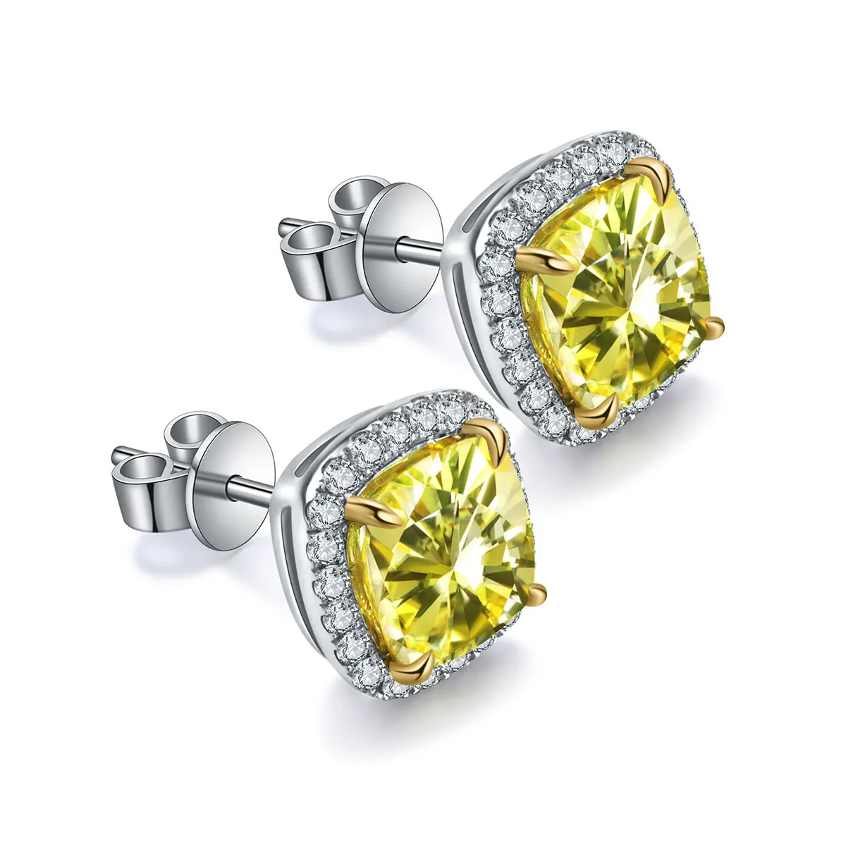 

factory direct sale price wholesale 18K Gold Moissanite Diamond Stud Earrings for women 2021, Yellow