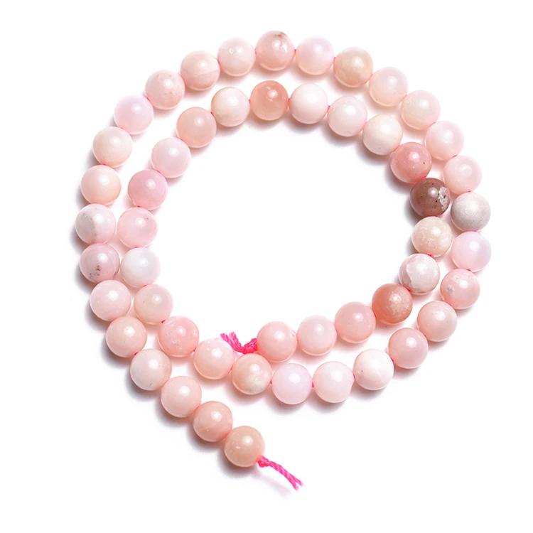 

Natural Minerals Gem Pink Opal Beads For Needlework Jewelry Making Round Stone Beads  Diy Bracelets Necklaces