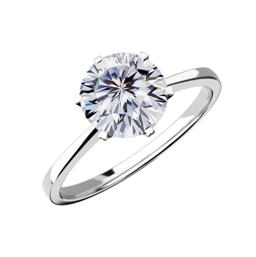 

D Colour 1ct Round 6.5mm VVS1 Moissanite Engagement Ring Forever One Minimalist S925 Wedding Finger Rings