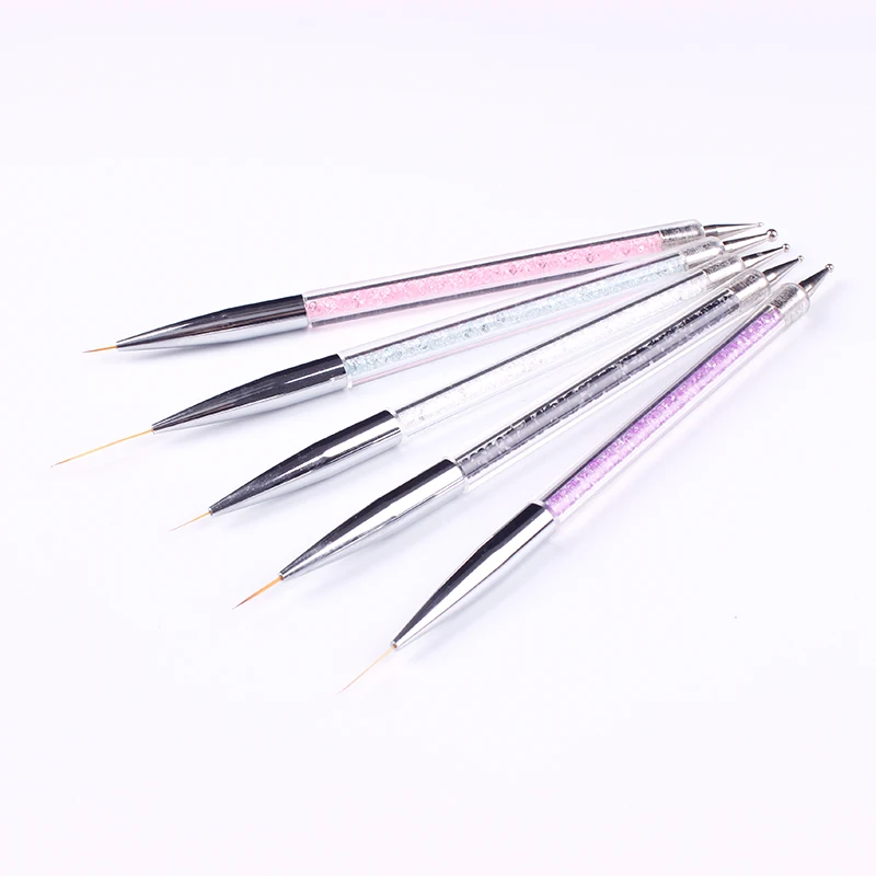 

5Pcs Set With Diamond Handle Nail Liner Brush Nail Polish Point Brush Set DIY Nail Design Tool, Pictures showed