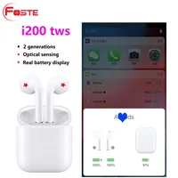 

i200tws Wireless charging HIFI sound tap touch control smart sensor 1:1 size Air 2 popup window earphone earbuds i200 tws