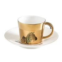 

wholesale antique personalised customised luxury ceramic coffee tea mirror cups and saucer