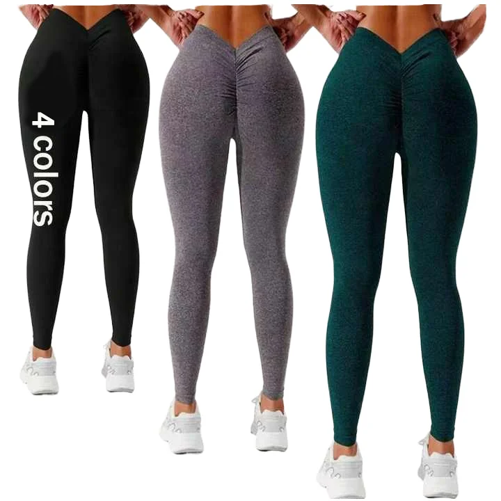 High-Waisted褶皱Full Length度轻量Yoga Pants