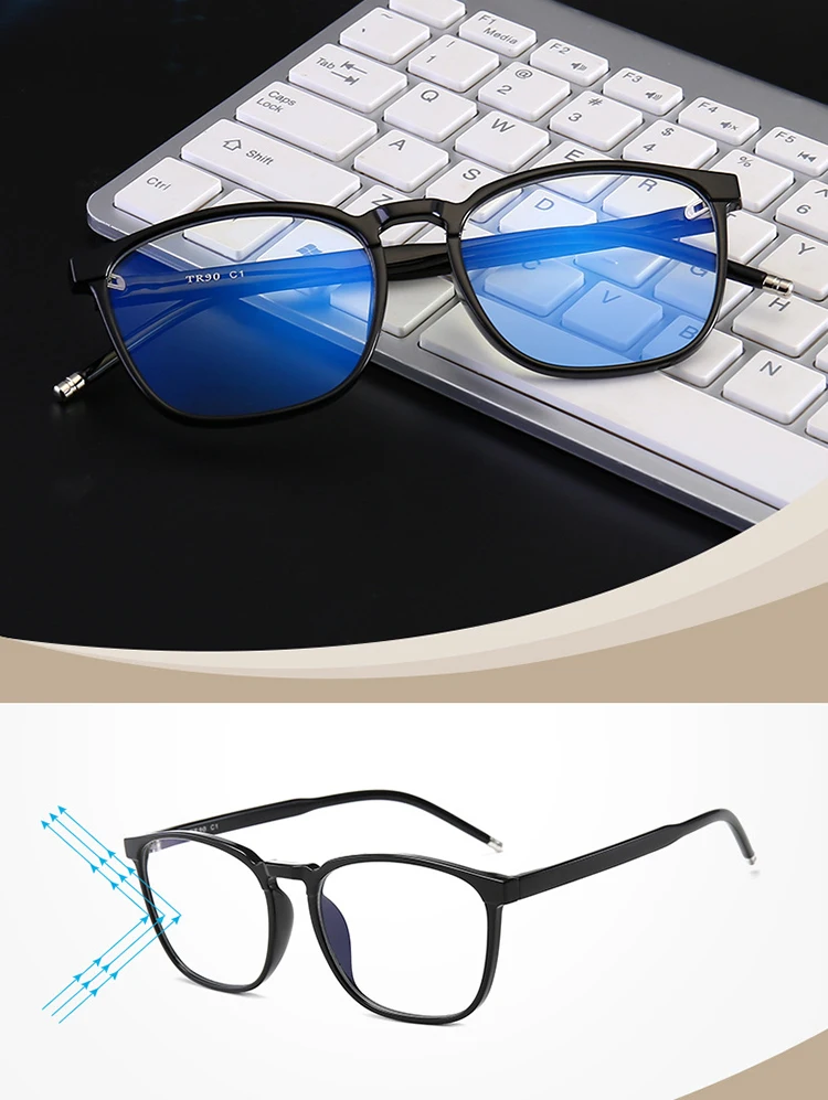 Transparent Color Blocking Anti Blue Light Computer Glasses