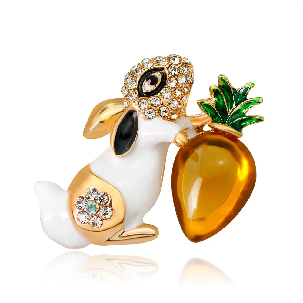 

Cute and Beautiful Animal Style Rabbit Rhinestone Brooch, Picture shows