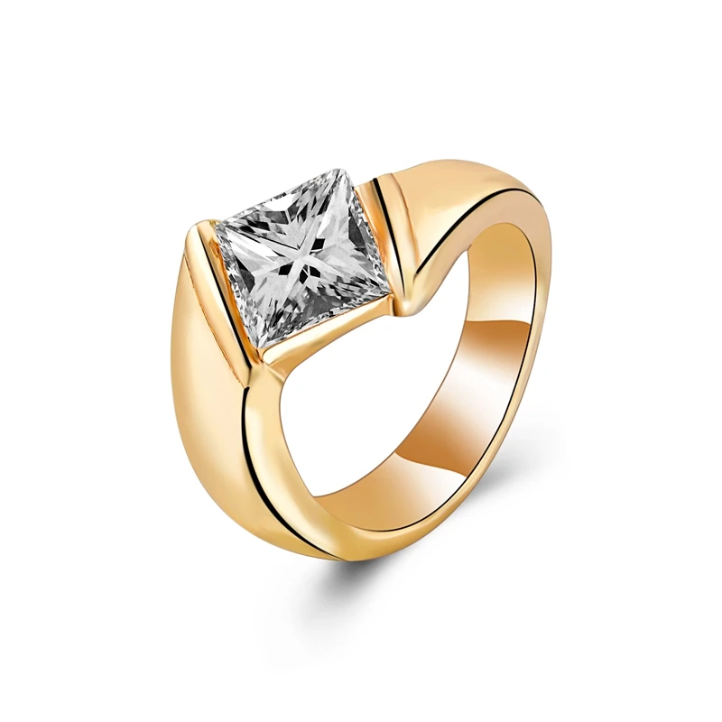 

High quality Promotion big cz zirconia stone gold Rhinestone ring Gemstone Diamonds cubic zircon diamond rings for men women