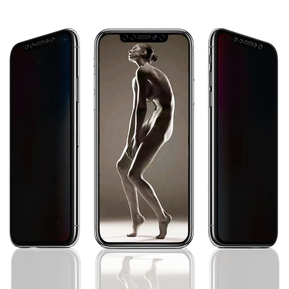 

OEM hot selling 10D 9H Anti-broken fingerprint best privacy screen protector for apple iphone X XR XS 12