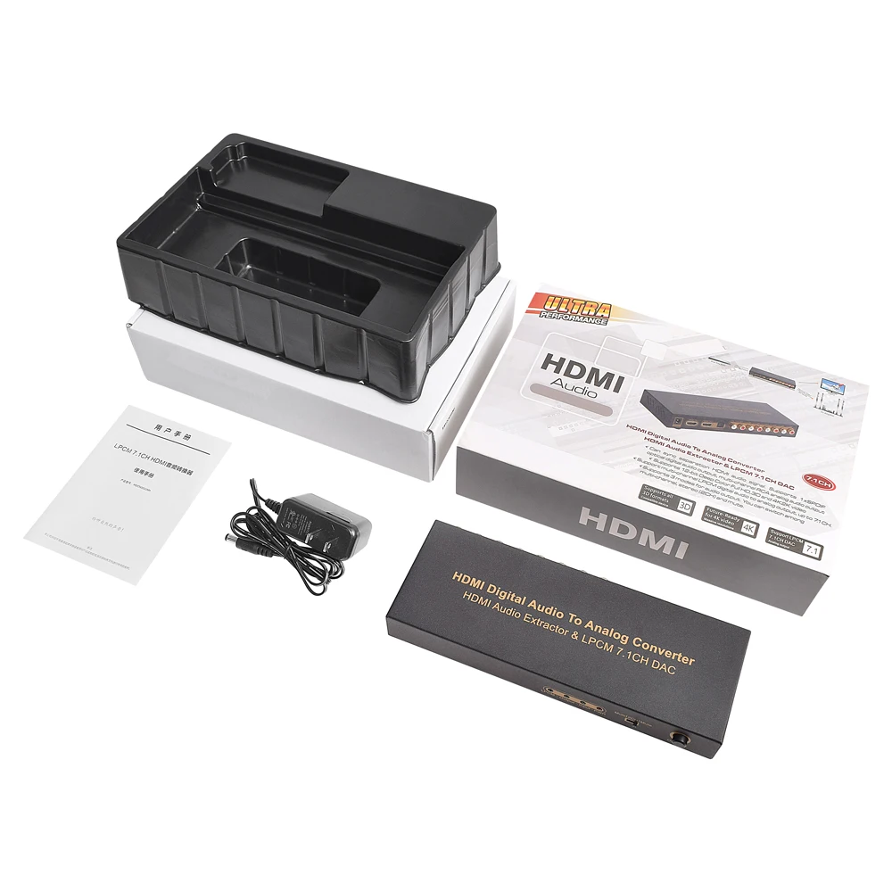 

HDCN0033M1 HDMI to HDMI 7.1 Digital Audio Converter With Audio output mode Setting 7.1 Digital Audio converter SPDIF